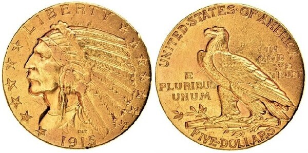 Photo of 5 dollars (Indian Head-Half Eagle)
