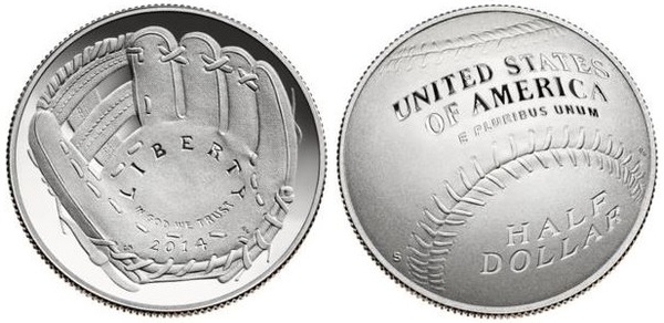Photo of half dollar (Salón Nacional de la Fama del Béisbol)