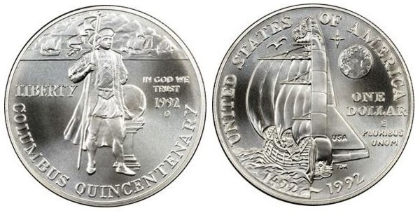 Photo of 1 dollar (V Centenario del Viaje de Colón)