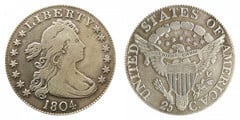 1/4 dollar (Draped Bust / Heraldic Eagle) from USA