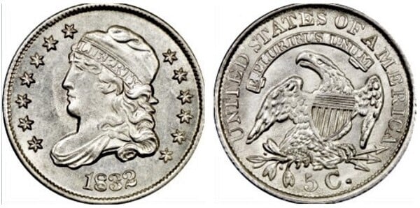 Photo of 5 cents (Capped Bust)