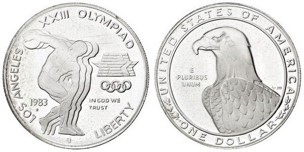 Photo of 1 dollar (XXIII Juegos Olímpicos-Los Ángeles 1984 - Lanzamiento de Disco)