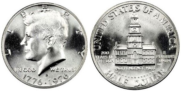 Photo of 1/2 dollar (50 cents) (Kennedy Half Dollar, Bicentennial)