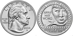 1/4 dollar (Famous Women - Anna May Wong) from United States
