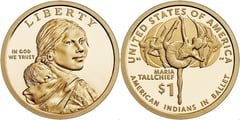 1 dollar (Sacagawea Dollar - Maria Tallchief (American Indians at the ballet) from United States