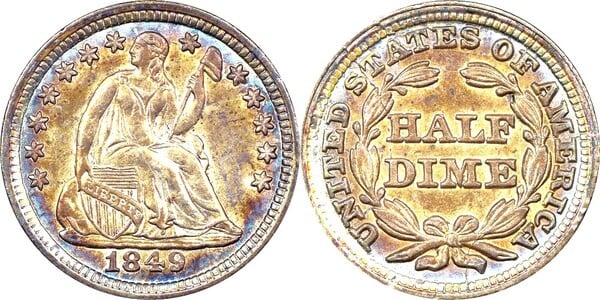 Photo of 1/2 dime (Seated Liberty)