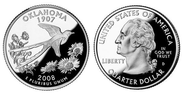 Photo of 1/4 dollar (50 Estados de los EEUU - Oklahoma)
