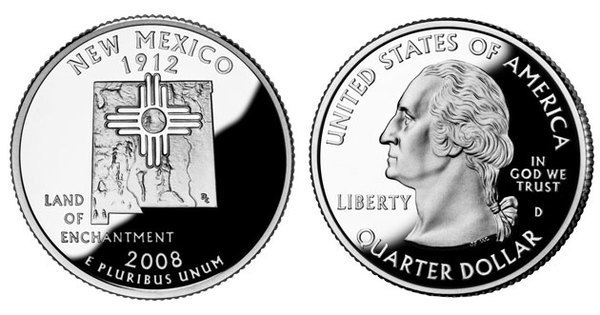 Photo of 1/4 dollar (50 Estados de los EEUU - New Mexico)