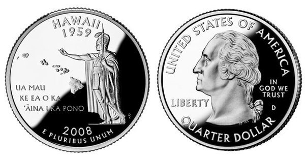 Photo of 1/4 dollar (50 Estados de los EEUU - Hawaii)