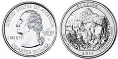 1/4 dollar (America The Beautiful - Glacier National Park) from USA