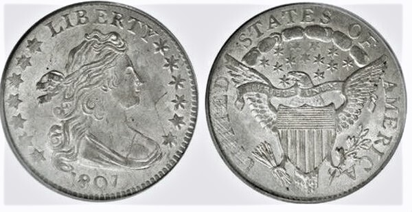 Photo of 1 dime (Draped Bust Heraldic Eagle )