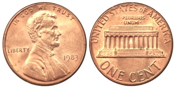 Photo of 1 cent (Lincoln Memorial)