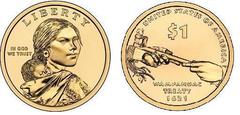 1 dollar (Sacagawea Dollar - Native American Dollar - Wampanoag Treaty 1621) from USA