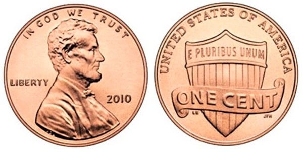 Photo of 1 cent (Lincoln Cent-Shield Reverse)
