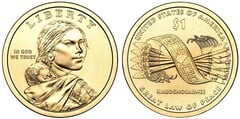 1 dollar (Sacagawea Dollar - Native American Dollar - Hiawatha Belt) from United States