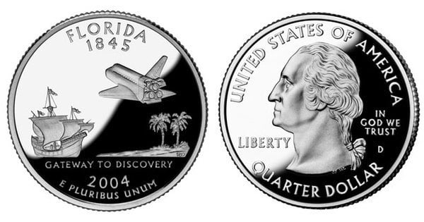 Photo of 1/4 dollar (50 Estados de los EEUU - Florida)