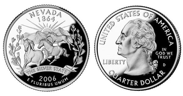 Photo of 1/4 dollar (50 Estados de los EEUU - Nevada)