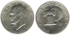 1 dollar (Eisenhower Bicentennial Dollar) from USA