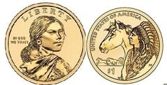 1 dollar (Sacagawea Dollar - Native American Dollar - Horse Reverse) from USA