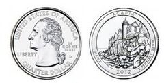 1/4 dollar (America The Beautiful - Acadia National Park, Maine) from USA