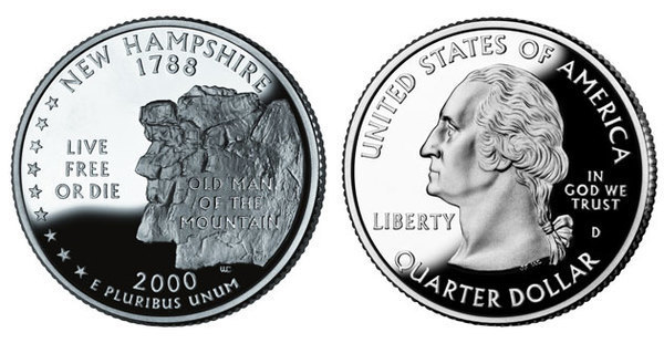 Photo of 1/4 dollar (50 Estados de los EEUU - New Hampshire)