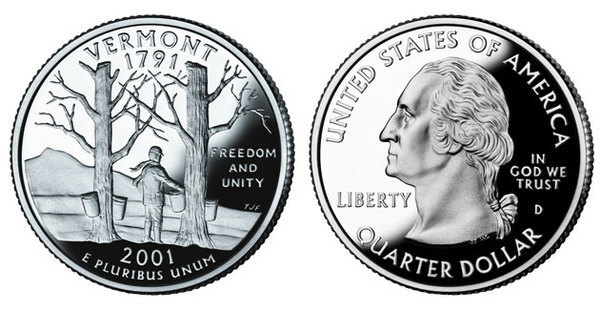 Photo of 1/4 dollar (50 Estados de los EEUU - Vermont)
