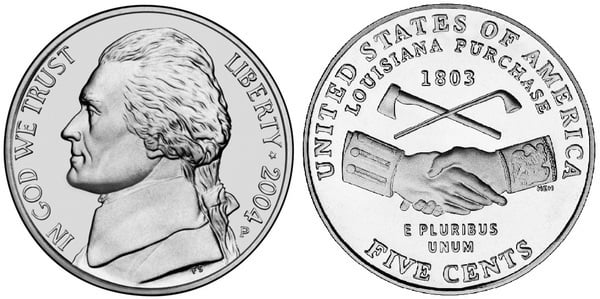 Photo of 5 cents (Jefferson Nickel) (Bicentenario de la Expedición de Lewis y Clark-Compra de Luisiana)