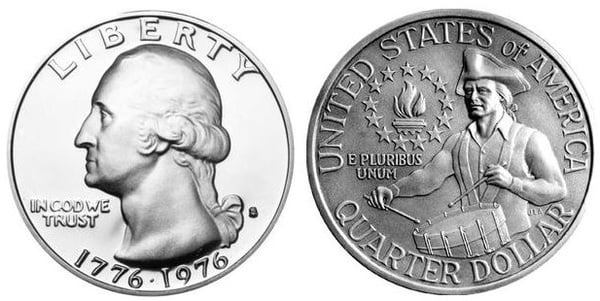 Photo of 1/4 dollar (Washington Quarter, Bicentennial)