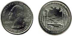 1/4 dollar (America The Beautiful - White Mountain, New Hampshire) from USA
