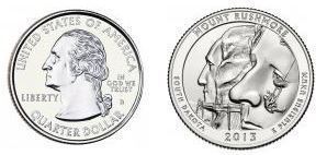 Photo of 1/4 dollar (America The Beautiful - Mount Rushmore)