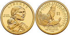 1 dollar (Sacagawea Dollar - Native American Dollar - Delaware Treaty 1778) from USA