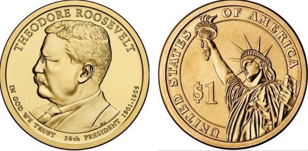 Photo of 1 dollar (Presidentes de los EEUU - Theodore Roosevelt)
