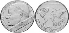 100 liras (John Paul II) from Vaticano