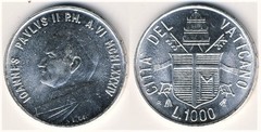 1.000 liras (John Paul II) from Vatican