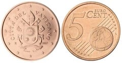 5 euro cent (Francis I Coat of Arms) from Vaticano