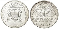 500 lire (Sede Vacante) from Vaticano