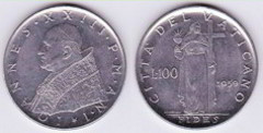100 lire from Vaticano