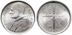 500 lire (Pablo VI) from Vatican