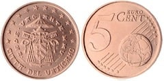 5 euro cent (Sede Vacante) from Vaticano