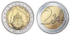 2 euro (75 Aniversario de la Fundación del Estado de la Ciudad del Vaticano) from Vaticano