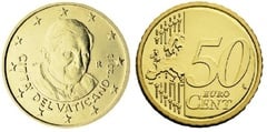 50 euro cent (Benedict XVI-2nd map) from Vatican