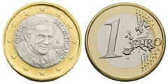 1 euro (Benedict XVI-2nd map) from Vatican